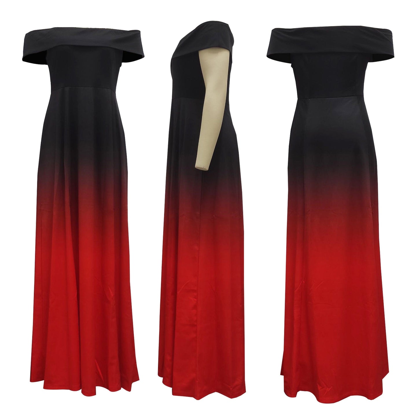 Womens Dresses 2022 Summer Fashion Gradient Color Off Shoulder Tube Top Pleated Maxi Dresses