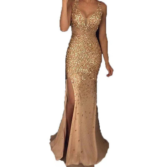 Womens Plus Size Long Evening Slit Sleeveless Dress Prom Dresses Party  Evening Dress