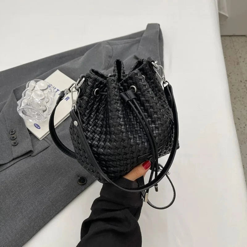 Woven Brand Bags for Women High Quality Leather Shoulder Bag Luxury Drawstring Bucket Handbags Designer Crossbody Bag