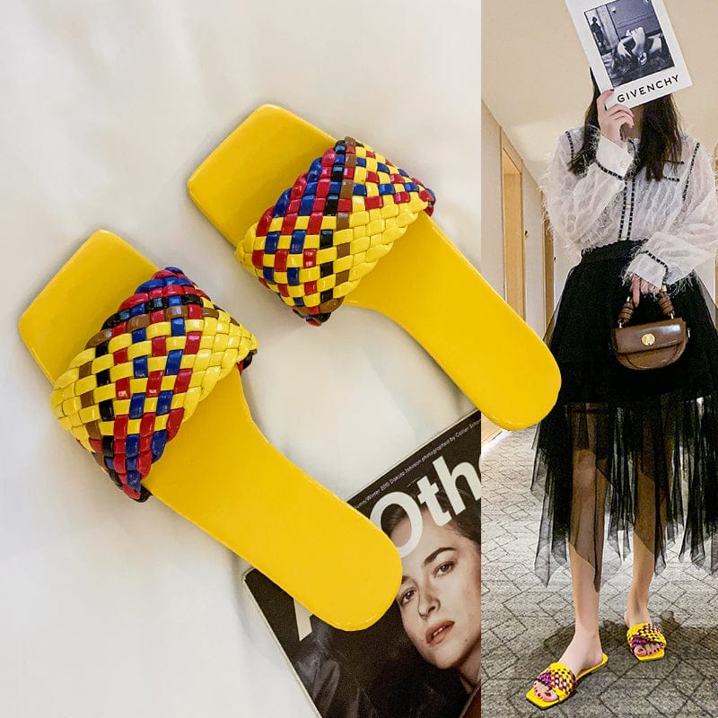 Woven upper colors slipper women sandals