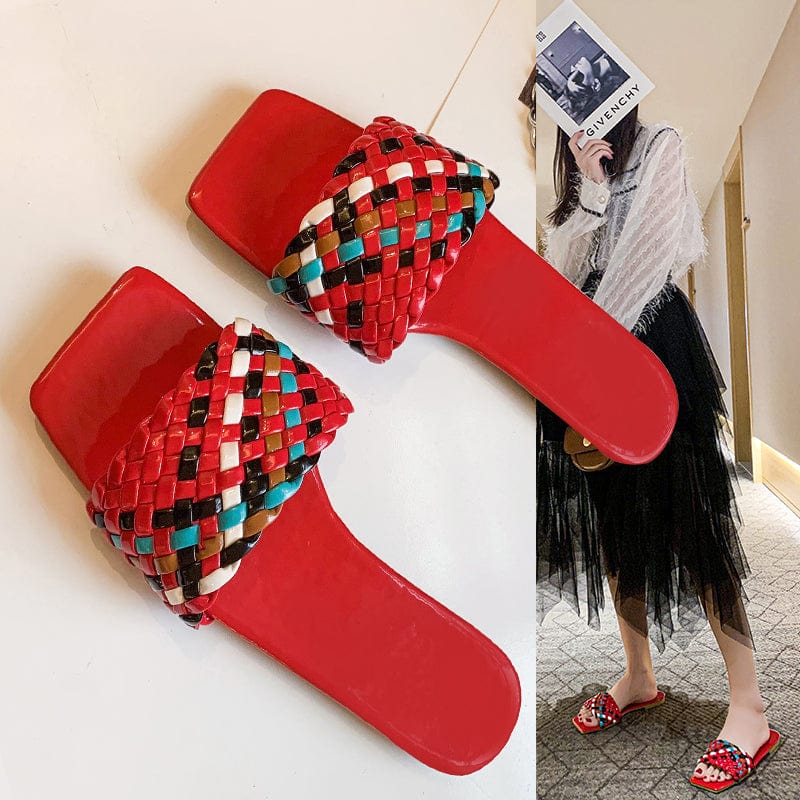 Woven upper colors slipper women sandals