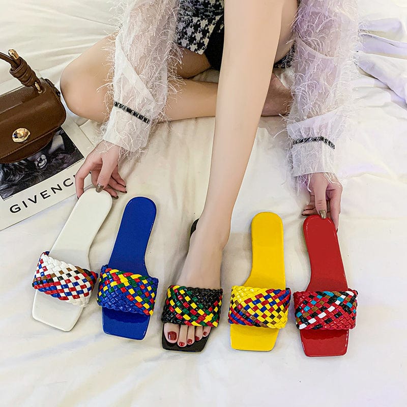 Woven upper colors slipper women sandals