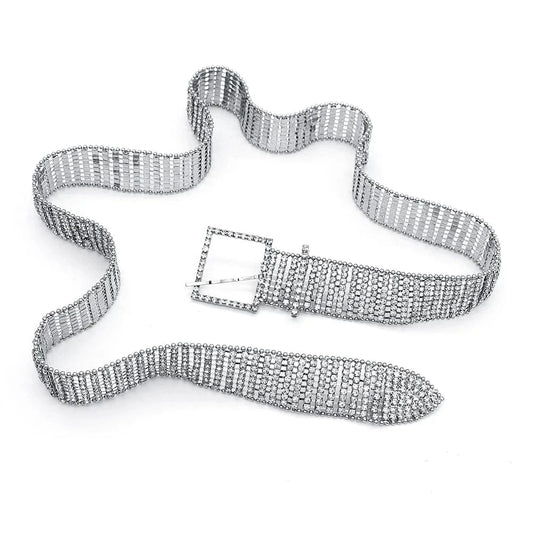 WS-J045 Rhinestone Square Buckle Belt  Women's Wear Accessories Wedding Banquet Waist Chain