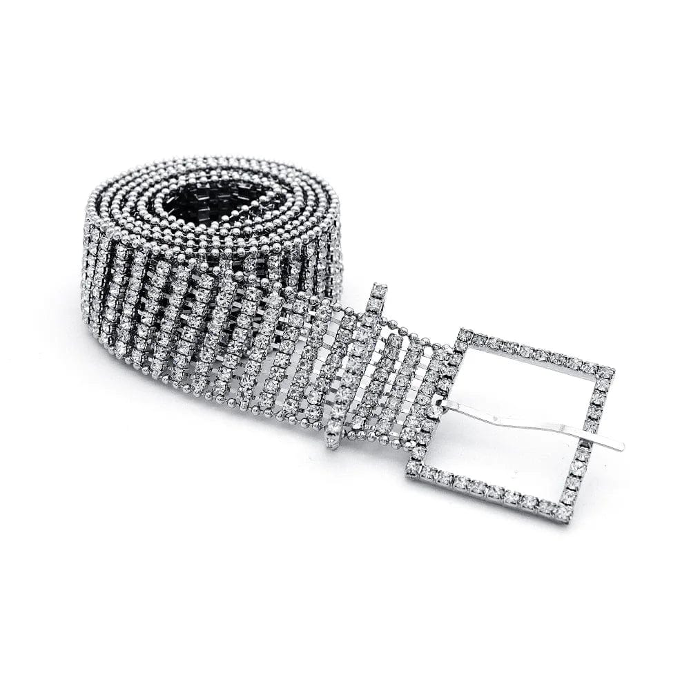 WS-J045 Rhinestone Square Buckle Belt Women's Wear Accessories Wedding Banquet Waist Chain