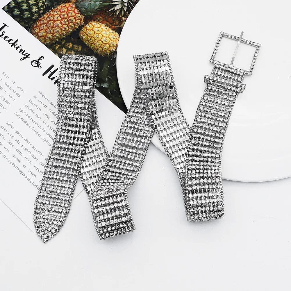 WS-J045 Rhinestone Square Buckle Belt Women's Wear Accessories Wedding Banquet Waist Chain