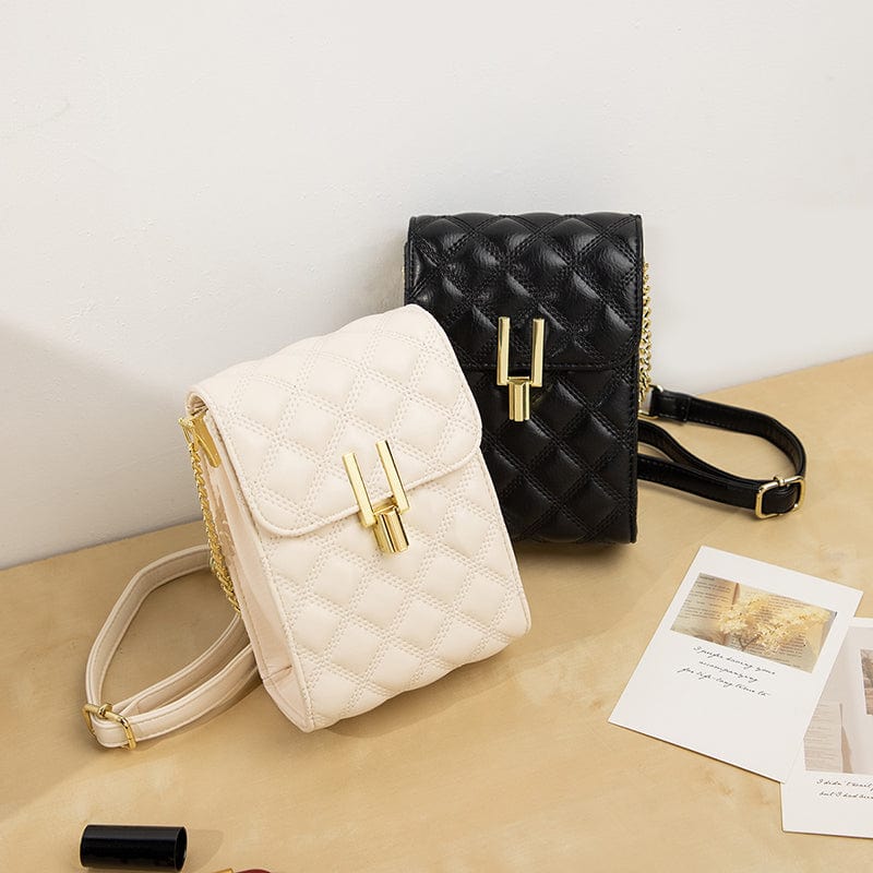 Xiaoxiangfeng high-quality texture small bag female trendy all-match one-shoulder messenger bag fashion mobile phone bag rhombus