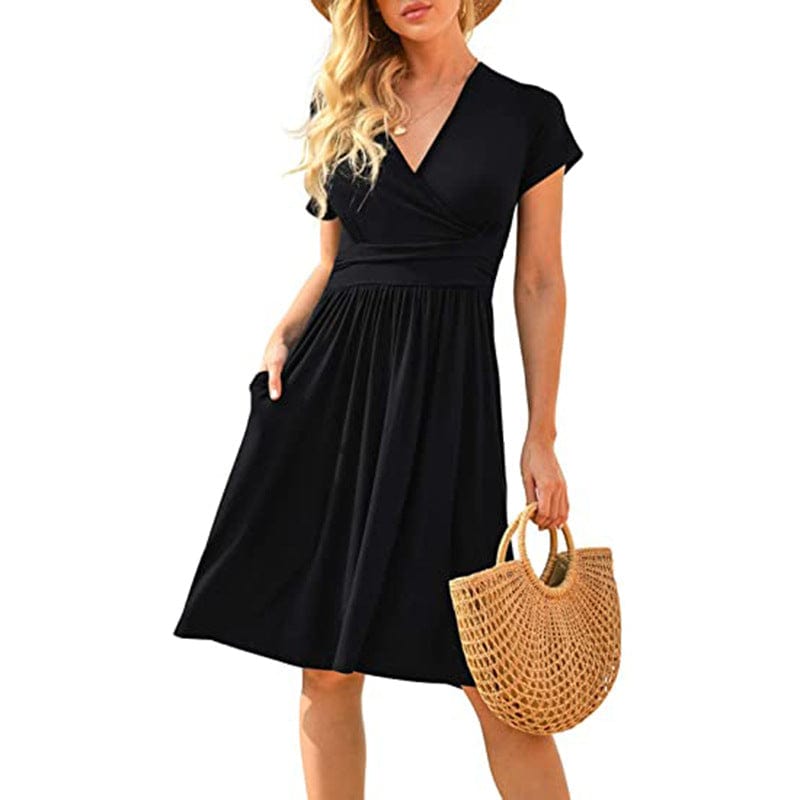 XL / #05 Dropshipping 2022 new print short sleeve dress off shoulder fashion element short sleeve casual dress