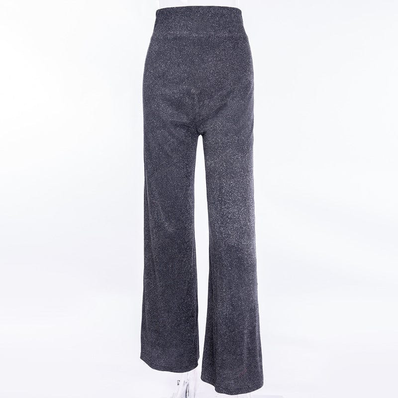 XL / black High Waisted Glitter Pants Fall Winter Outfit Women 2023 Silver Sparkly Flare Sequined Trousers Party Night Clubwear