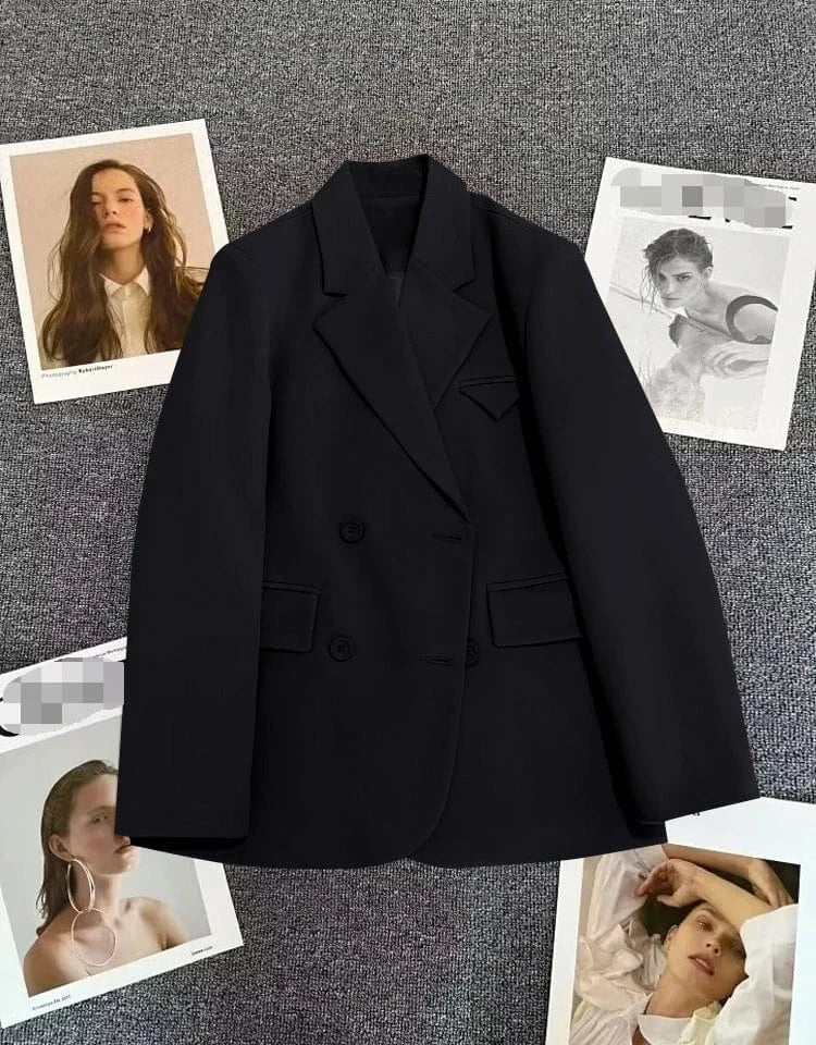 XL / Black Spring and Autumn New Plus size Fashionable Elegant loose High-end suit Slimming top age-reducing Suit coat For women
