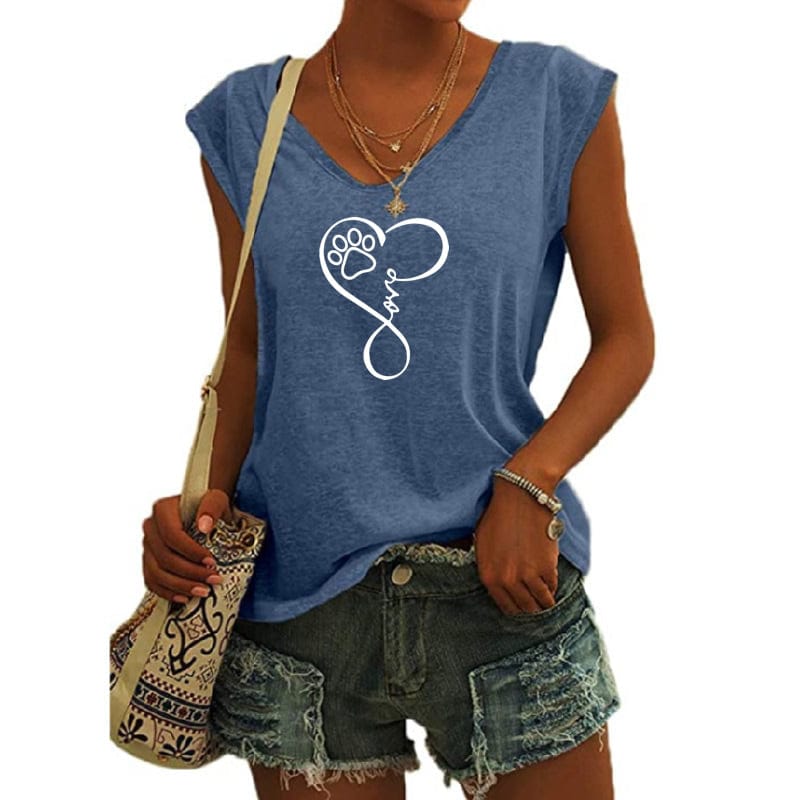XL / Blue DOG Heart shirts for women drop t-shirts american clothing tshirts with tshirt custom logo printed y2k cotton shirt