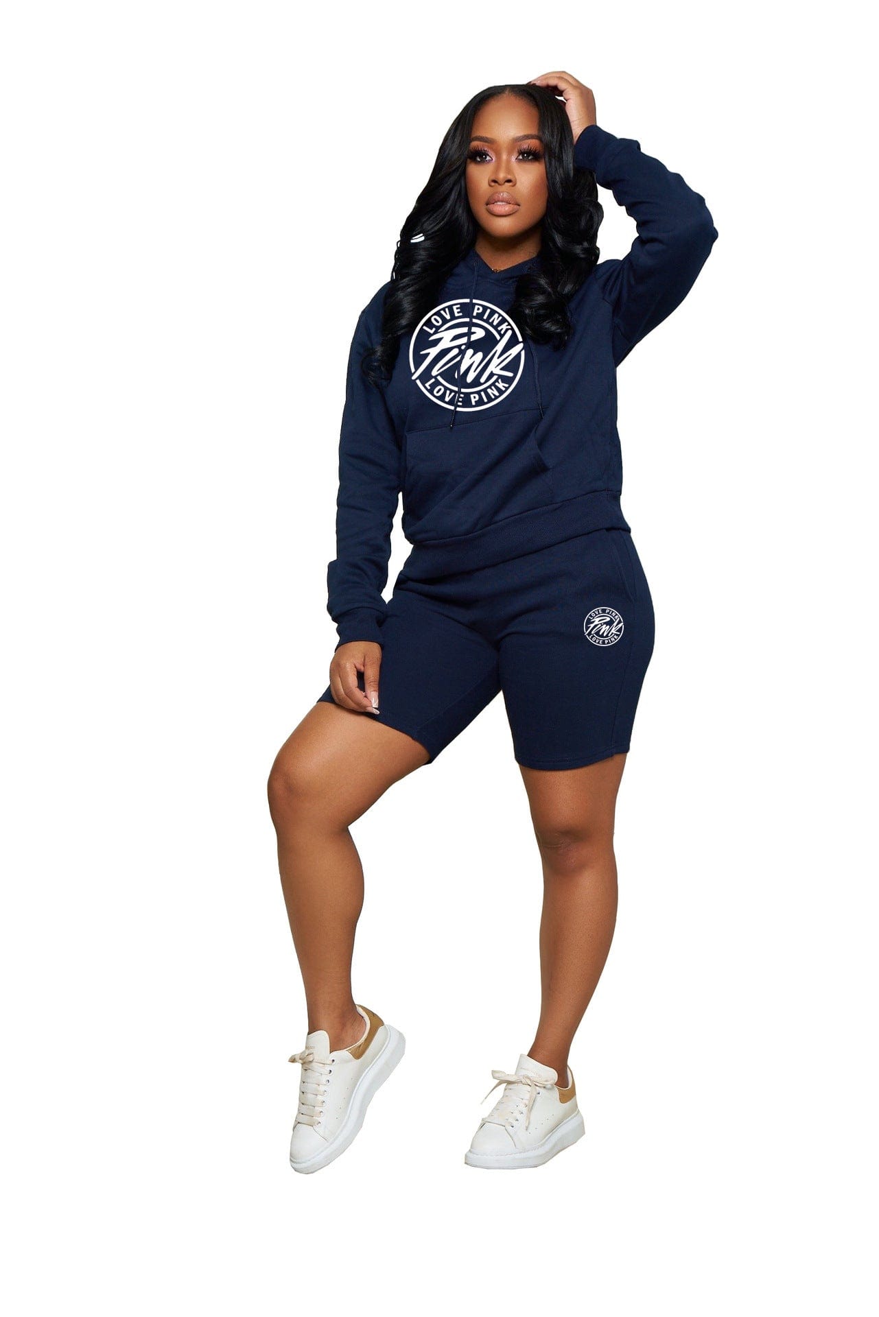 XL / Blue JK12089 Custom summer Women two piece short set Solid booty Short Pants Outfits For Women 2 piece set tracksuit woman sets