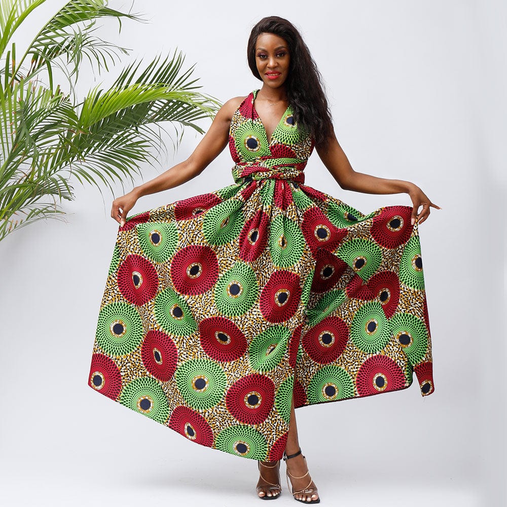 XL / Color 4 African Kitenge Lady Casual Styles Dress Designs Plus Size Woman'S Dresses Clothing Plus Size A-Line Print Skirts And Dresses