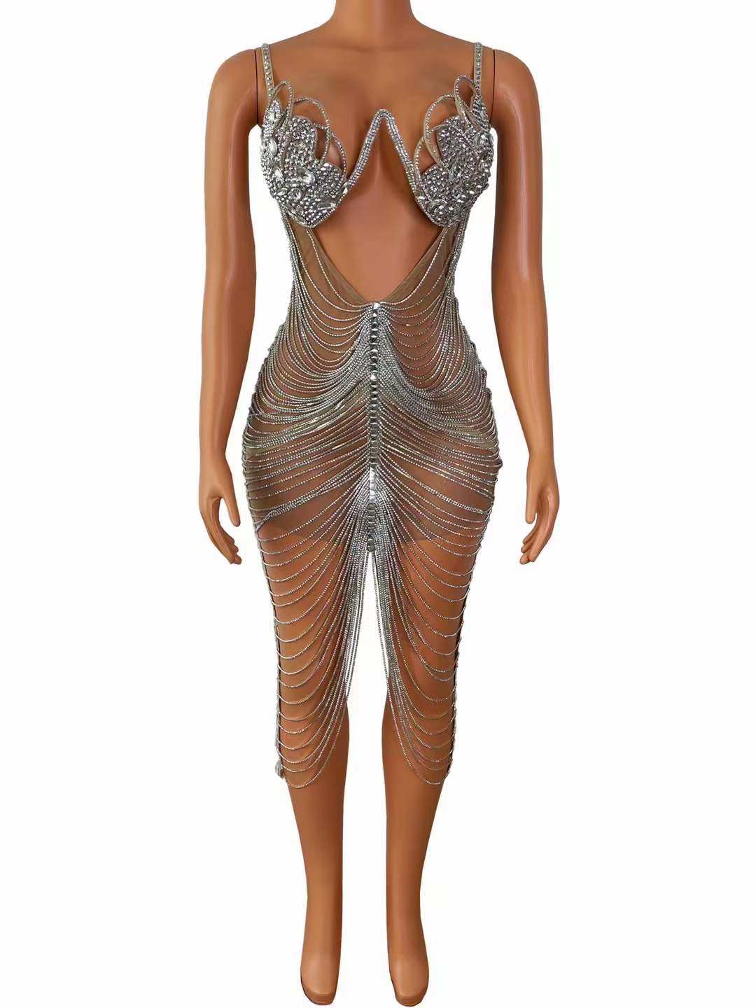 XL / FX220113 picture color 2022 New Style Women Clothing Fashion Summer Sleeveless Sexy Party Mini Luxury Rhinestone Night Club Dresses