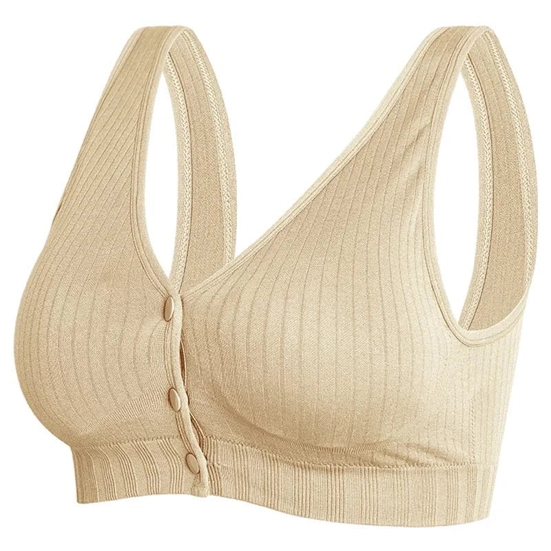 XL / Skin Plus Size Breastfeeding During Pregnancy Bra Seamless Wireless Pregnant Bra Tops Front Buttons Nursing Bra For Womens