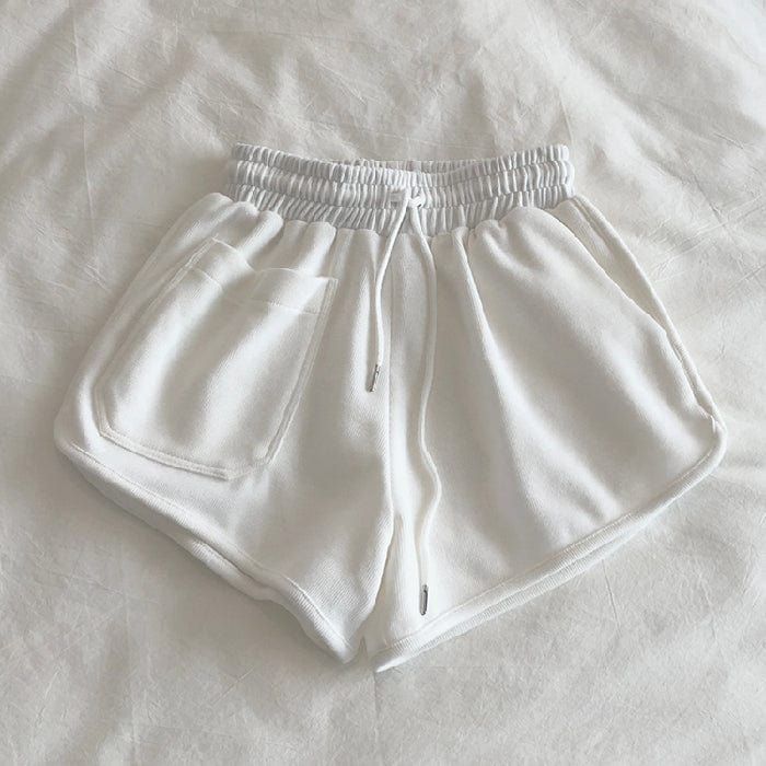 XL / White Sports shorts women's summer street style high waist loose and thin a-line hot pants wide leg pants casual yoga pants women