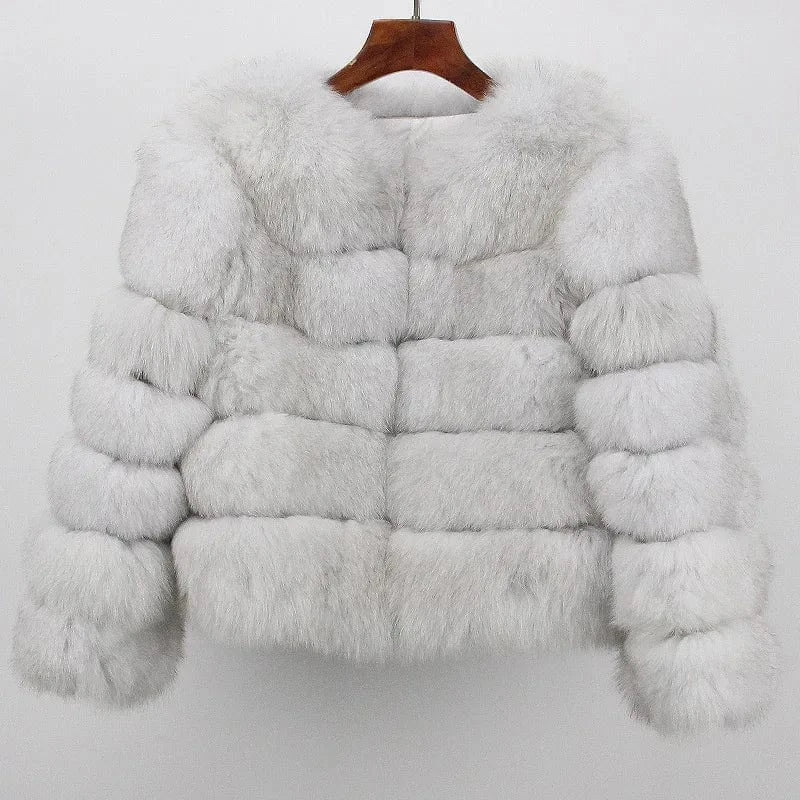 XXL / White (spot) Fur Coat Women's Clothing Real Fox Fur Fashionable Warm Fox Fur Integrated Women