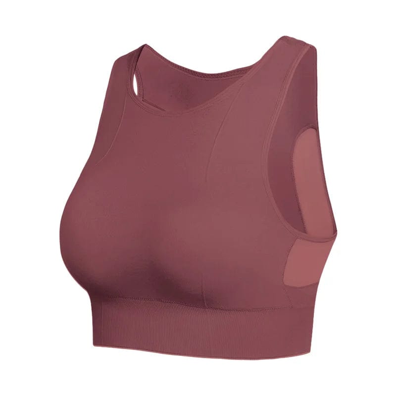 XXL / Wine Red Mesh Beauty Back Breathable Wirefree Sujetador Deportivo Plus Size Running Fitness Yoga Bra Seamless Sports Bras For Womens