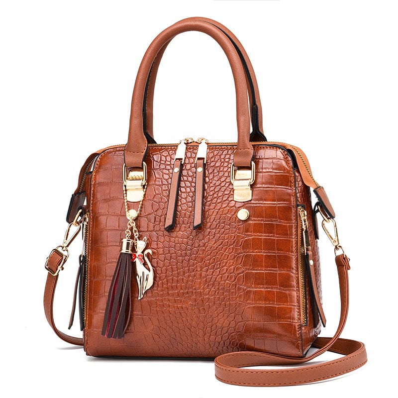Yellow 2022 Female Tassel Designer Shoulder Messenger Bags Retro Ladies Hand Bags Tote Alligator Purses and Handbags Luxury Women