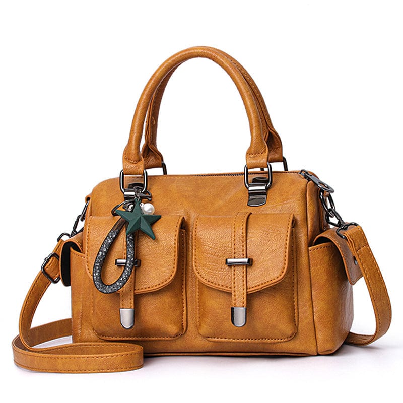 Yellow Handbag Woman 2022 New fashion handbag Korean soft leather large capacity single shoulder bag wholesale