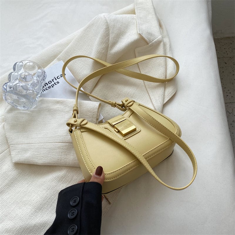Yellow Trending Underarm Bags 2022 Luxury Shoulder Hand Bags Ladies PU Leather Small Purses Women Handbag