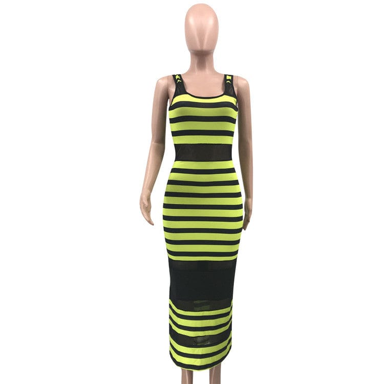 YHSG91557 New arrival fashion clothing sexy long sleeve net yarn women slim Splicing dress dresses