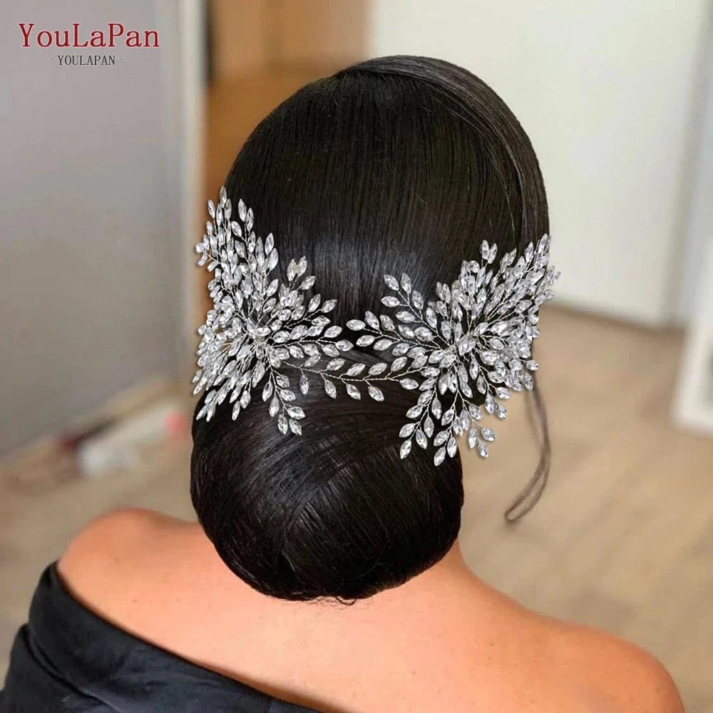 Yolapan HP392 Exquisite Handmade Rhinestones Girl Hair Accessories Three-color wedding Headband Bridal Hair Comb