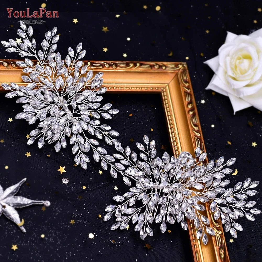 Yolapan HP392 Exquisite Handmade Rhinestones Girl Hair Accessories Three-color wedding Headband Bridal Hair Comb