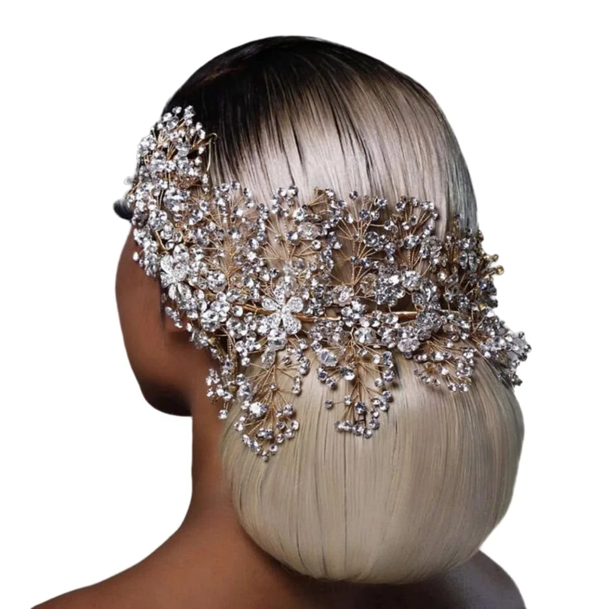 YouLaPan HP240 Luxury Women Alloy Flower Headpiece Handmade Gold Rhinestones Floral Headband Wedding Bridal Hair Accessories