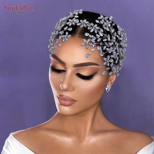 Youlapan HP414 Hot Selling Bridal Hair Accessories Handmade Gold Silver Rhinestone Headband Wedding Prom Pageant Tiara Headwear