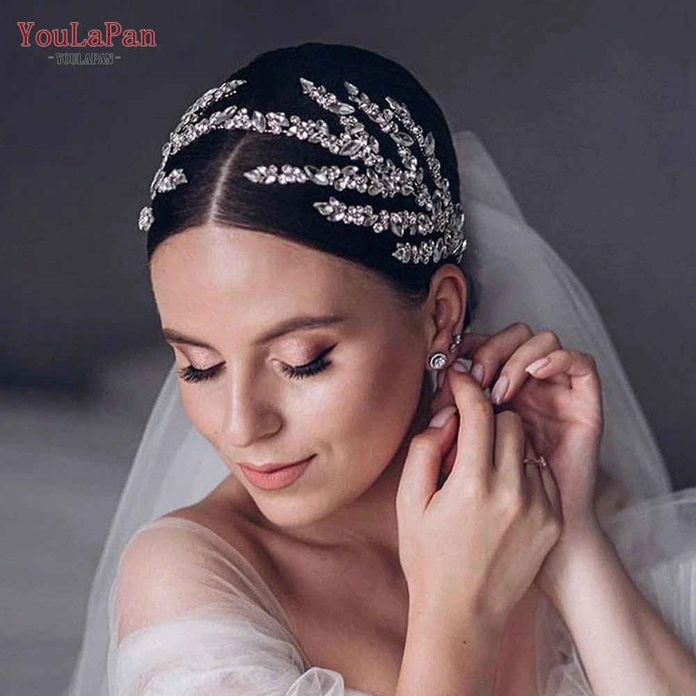 Youlapan HP425 European and American Popular Bridal Hair Accessories Silver Gold Rhinestone Headband Wedding Pageant Headpiece