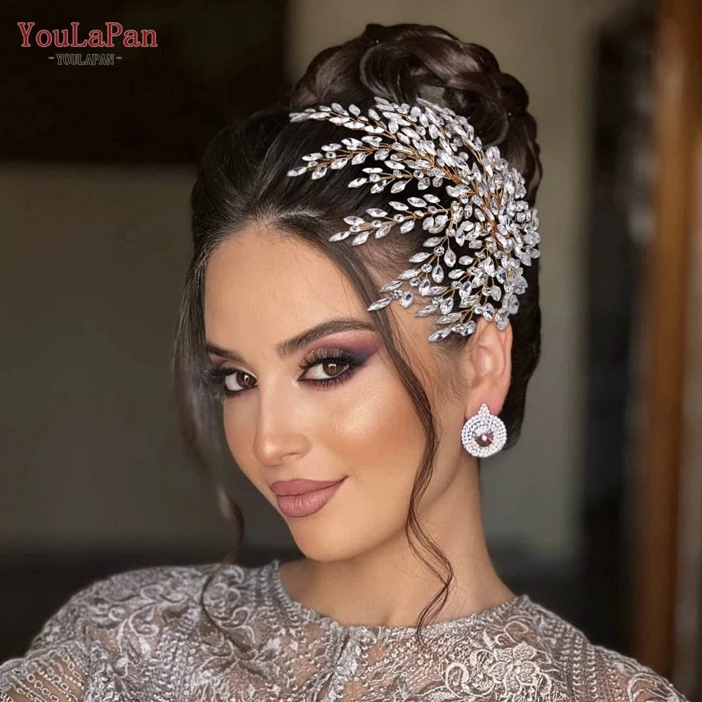 YouLaPan HP438 Exquisite Wedding Tiara Ladies Banquet Everyday Hair Accessories Bridal Rhinestone Hair Piece Wedding Headband