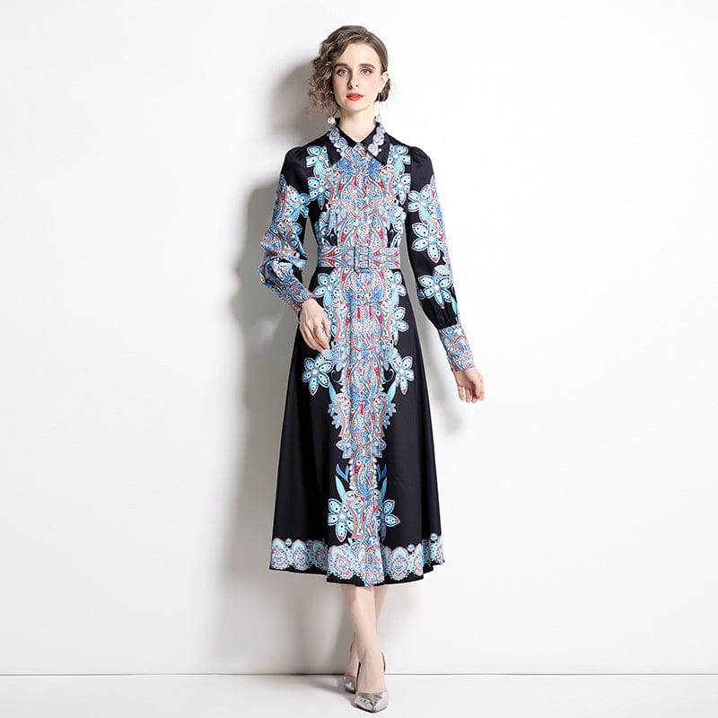 YSQ228075 new printed dress printed a-line skirt