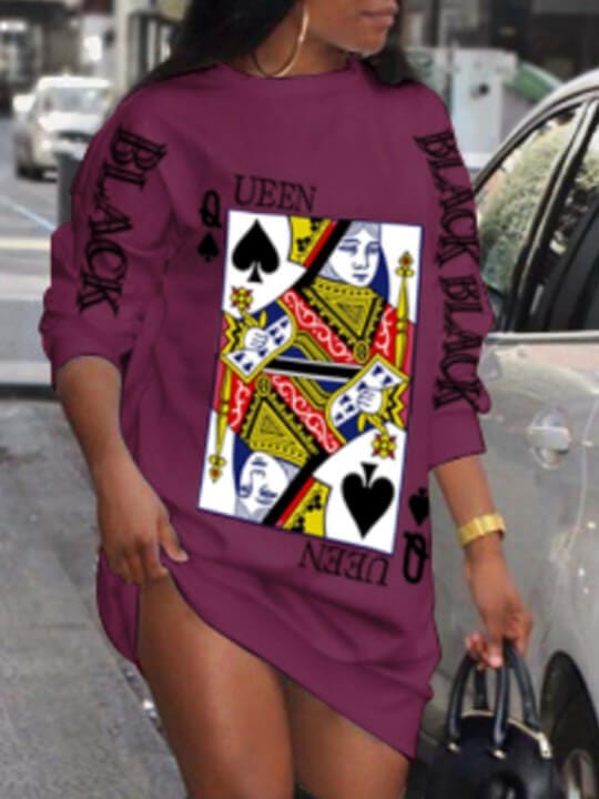 Z105612 Summer Fashion short Sleeves graphic print dresses womens O Neck Plus Size dress