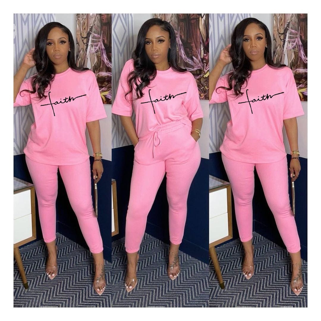 Z39045 Casual Solid color Letter Print Half Sleeve Crop Tops plus size two piece pants set women clothing
