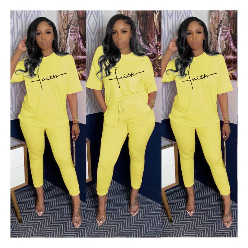 Z39045 Casual Solid color Letter Print Half Sleeve Crop Tops plus size two piece pants set women clothing