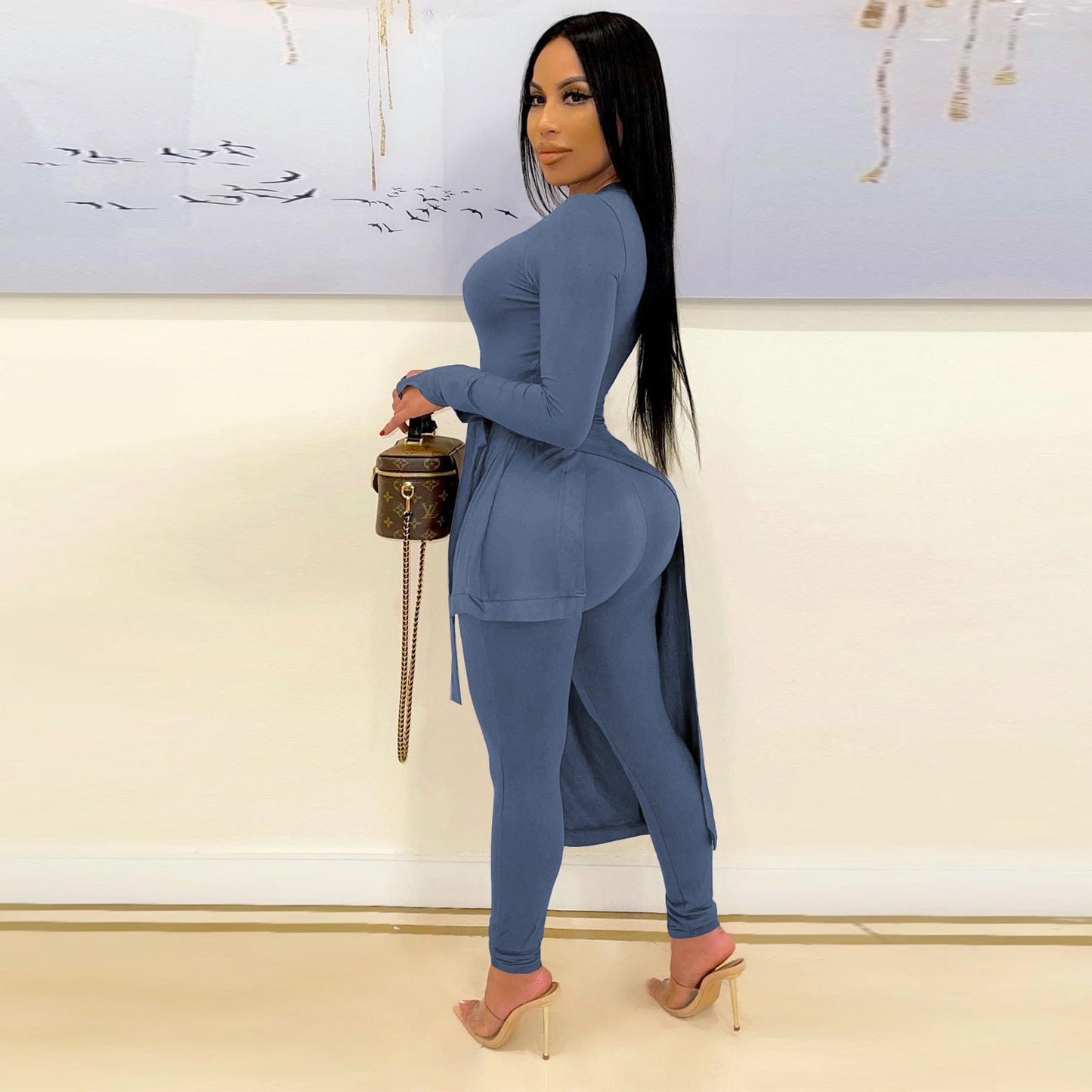 Z67973 Fall Fashion clothing women Casual Print two piece long outfits joggers set