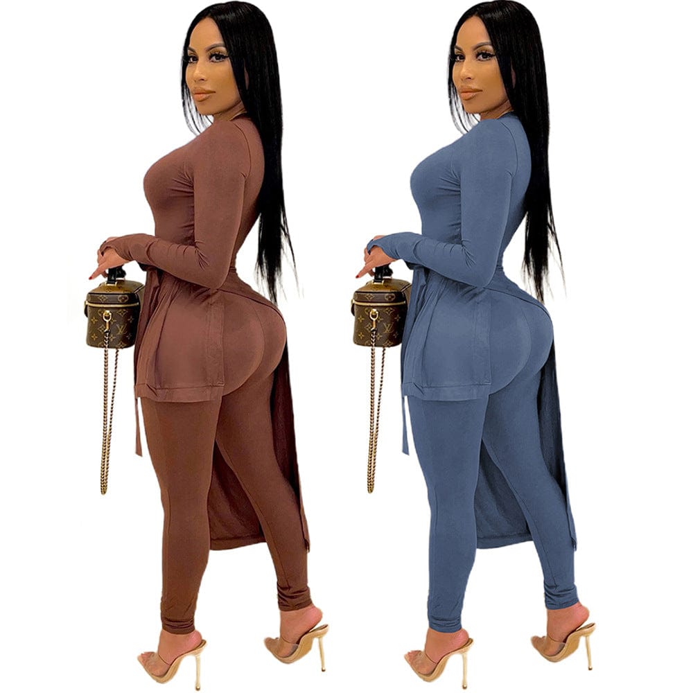 Z67973 Fall Fashion clothing women Casual Print two piece long outfits joggers set