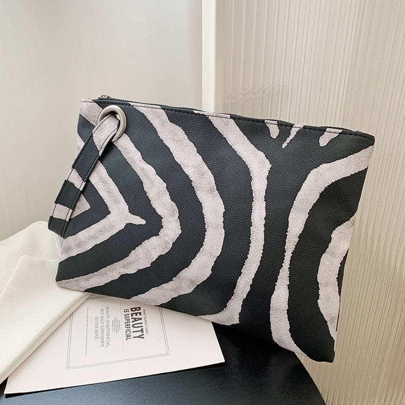 Zebra1 Leopard Zebra Women Clutch Bag Vegan Leather Envelope Evening Handbag for Party