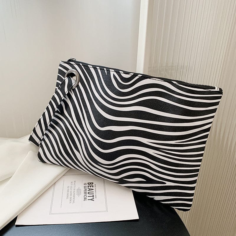 Zebra2 Leopard Zebra Women Clutch Bag Vegan Leather Envelope Evening Handbag for Party