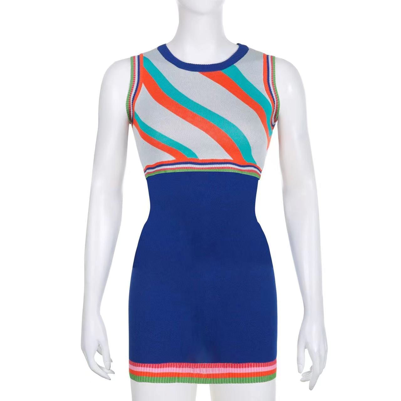 ZHEZHE 2023 New arrivals contrast color knitted fabric women's tank top and gym shorts sexy outfits for women club wear