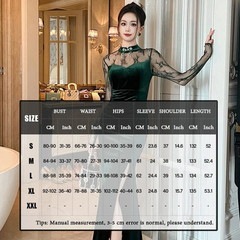 ZYHT 20996 Eco-Friendly Woven Cloth Lace Corset Velvet Long Dress Elegant Embroidered Trumpet Dresses for Lady