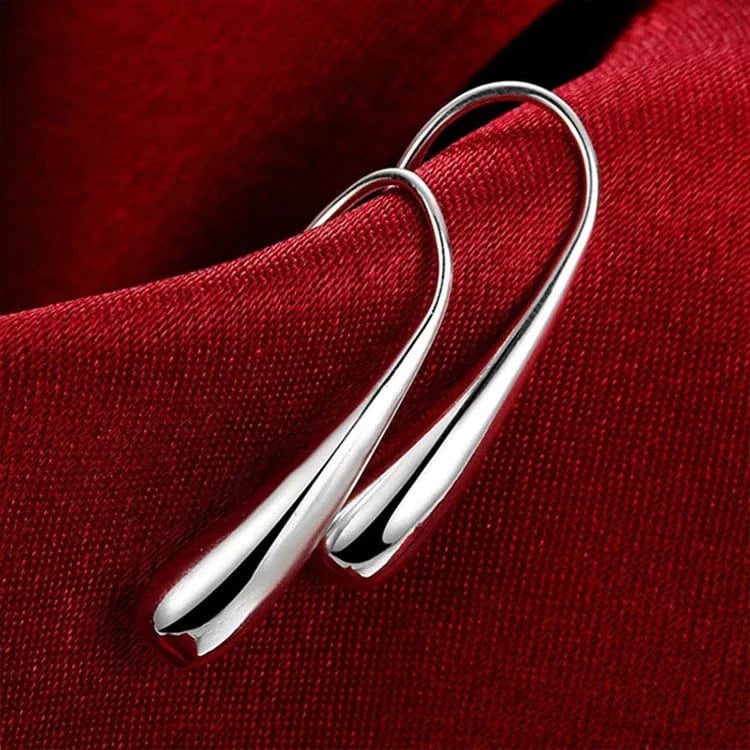 0.6*2.7cm / silver Fashion Jewelry Water Drop Teardrop Raindrop Earrings Simple Exaggerated And Fashionable Earring For Women Valentine Gifts