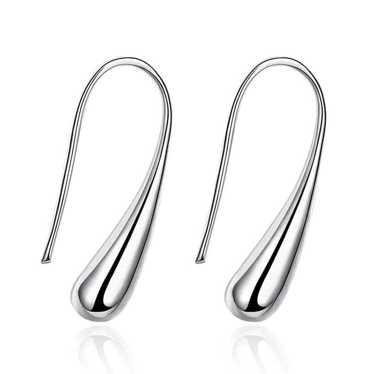 0.6*2.7cm / silver Fashion Jewelry Water Drop Teardrop Raindrop Earrings Simple Exaggerated And Fashionable Earring For Women Valentine Gifts