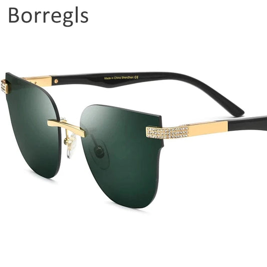 0027 Dark Green Borregls Women Squared Rimless Square Buffalo Horn Mens Sunglasses Luxury Eyewear Buffs Eyeglasses 0027