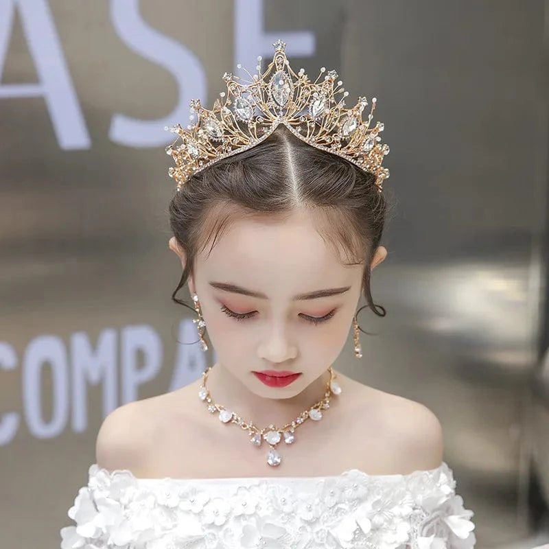 01# Birthday Gifts Crown Children's Crown Tiara Crystal Alloy Princess Head Wear Wholesale