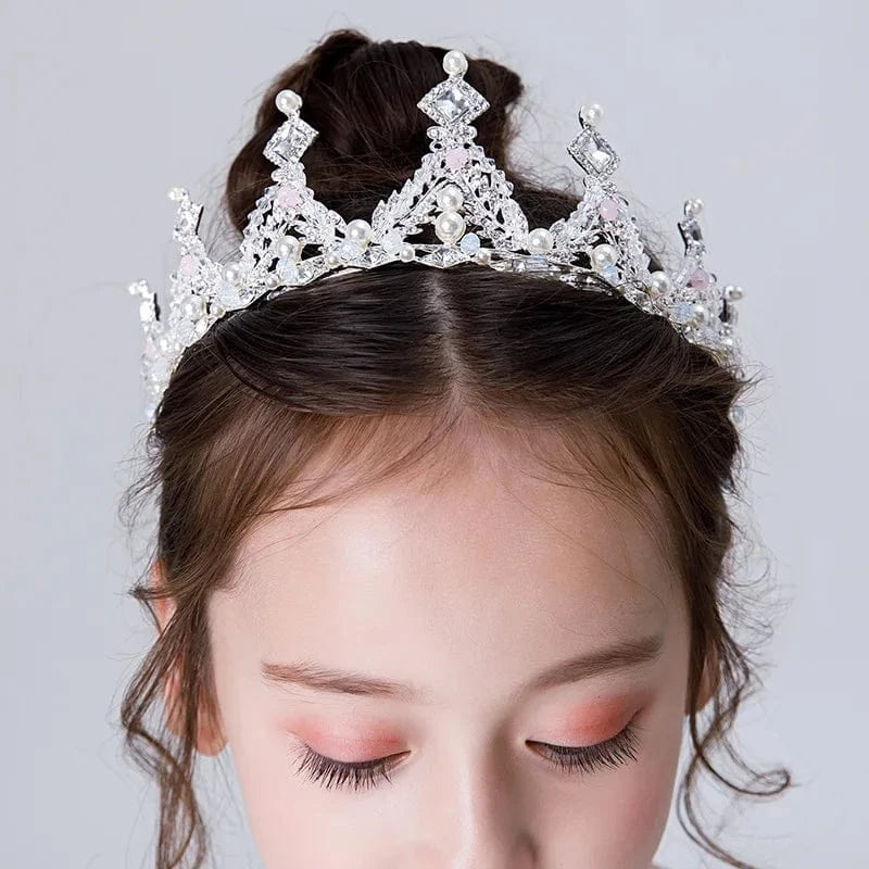 03# Birthday Gifts Crown Children's Crown Tiara Crystal Alloy Princess Head Wear Wholesale
