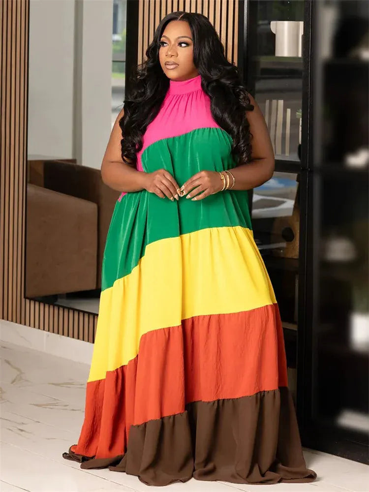 1 / 1XL Wmstar Plus Size Dresses for Women Print Elegant New Bandage Fashion Loose Maxi Dress Clothes Wholesale Dropshipping 2024