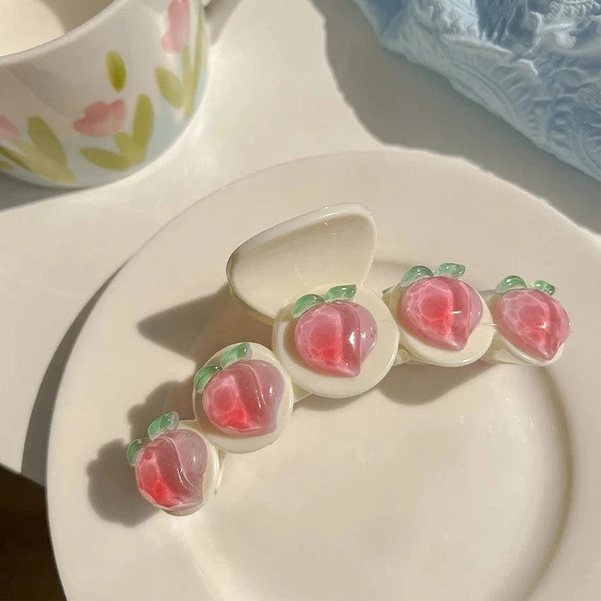 1 2023 Spring Korean Fashion Hair Accessories Bowknot Big Hair Clamp Pink Cute Honey Peach Hair Claw Clips For Woman Girls