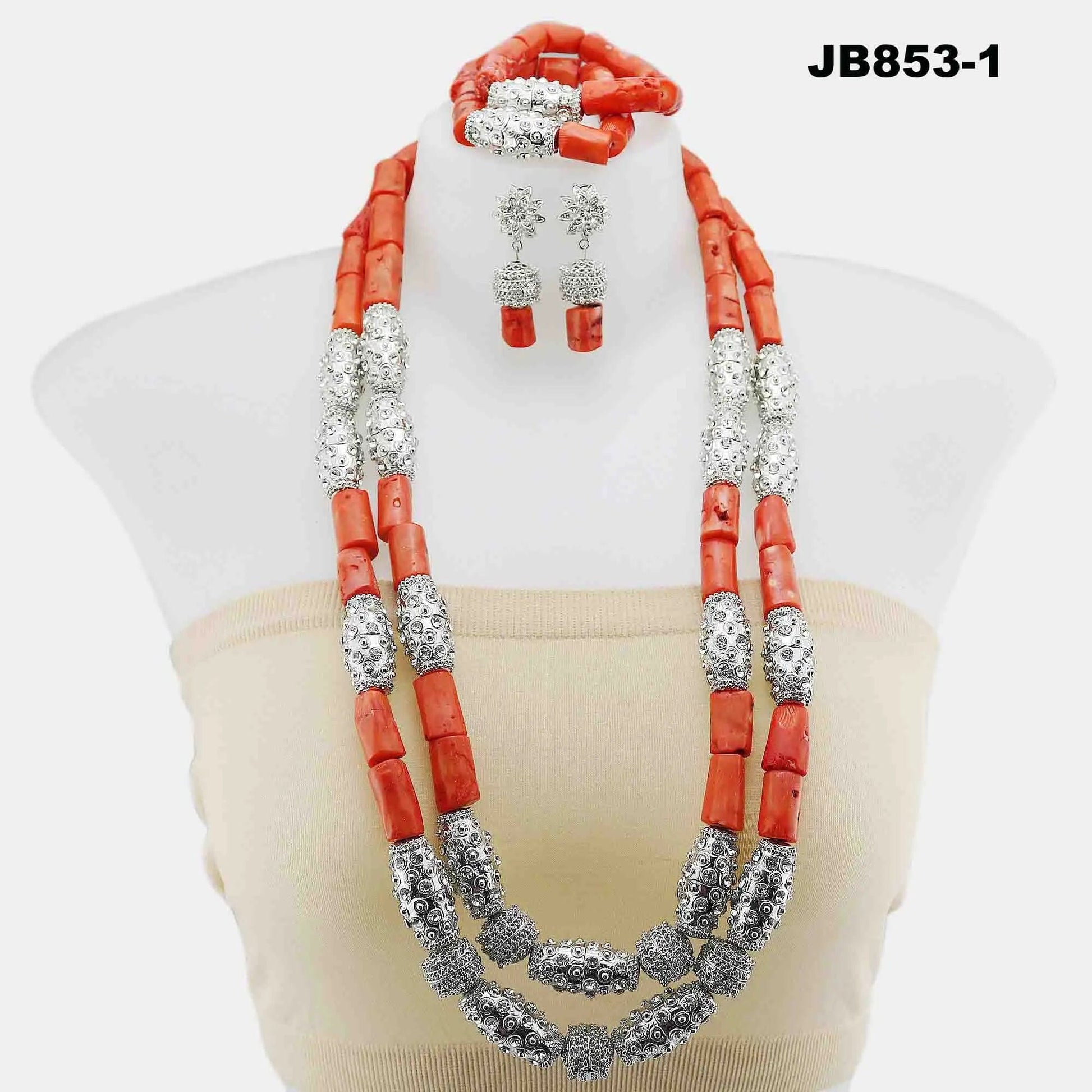 1 Nigerian popular bridal african wedding coral beads jewelry set fashion necklace jewelry set for women