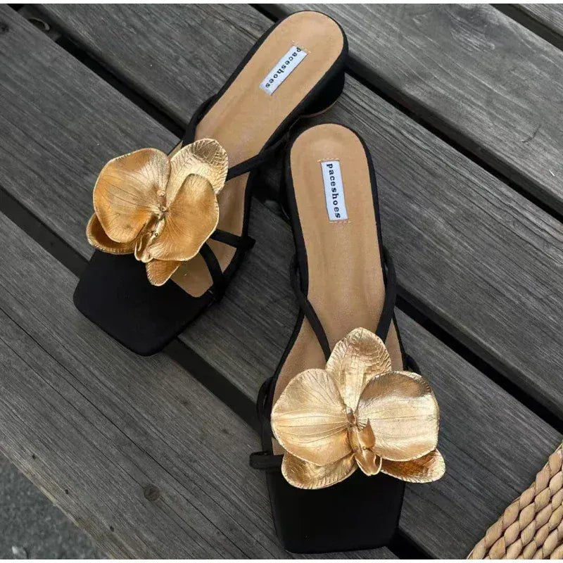 1 Pair Of Simulated Butterfly Decoration Fashion Cute Design Sweet Fresh Literary Ladies Flower Hole Shoes Sandals Accessories - SN Wigs & More